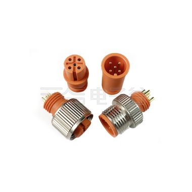 M12防水连接器 A编码 6PIN 线端母头 B款+10.5L直纹螺母