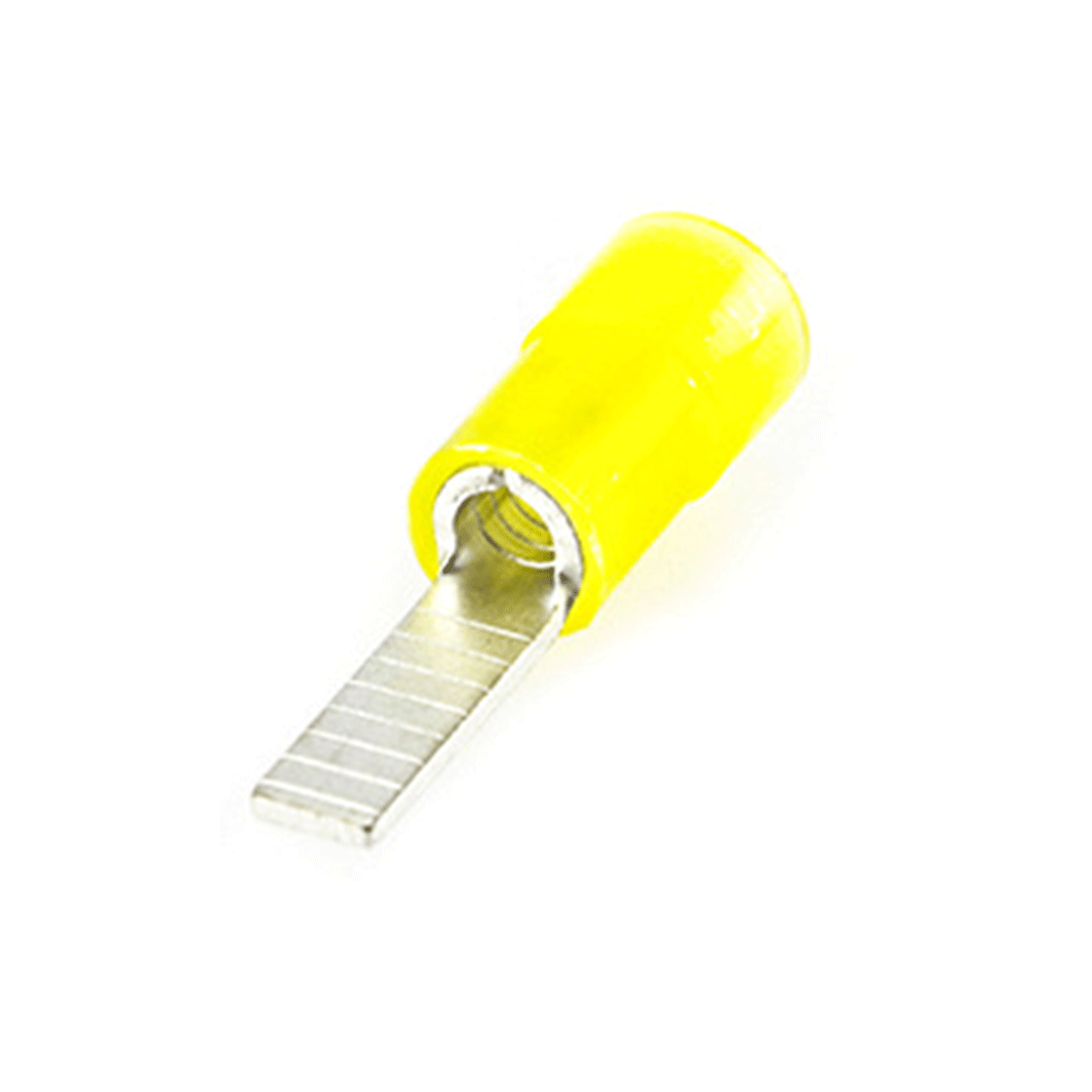 尼龙绝缘护套片形单粒端子 DBVN5.5-14 镀锡 接线4-6mm²(12-10AWG) 黄色