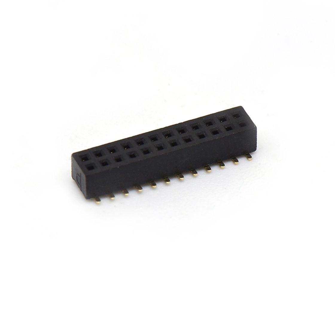 FH1007 排母连接器 Pitch 1.00mm 180° 双排 SMT+CAP 排母 塑高2.1mm PC3.9 2X12Pin 黑色 镀全金G/F