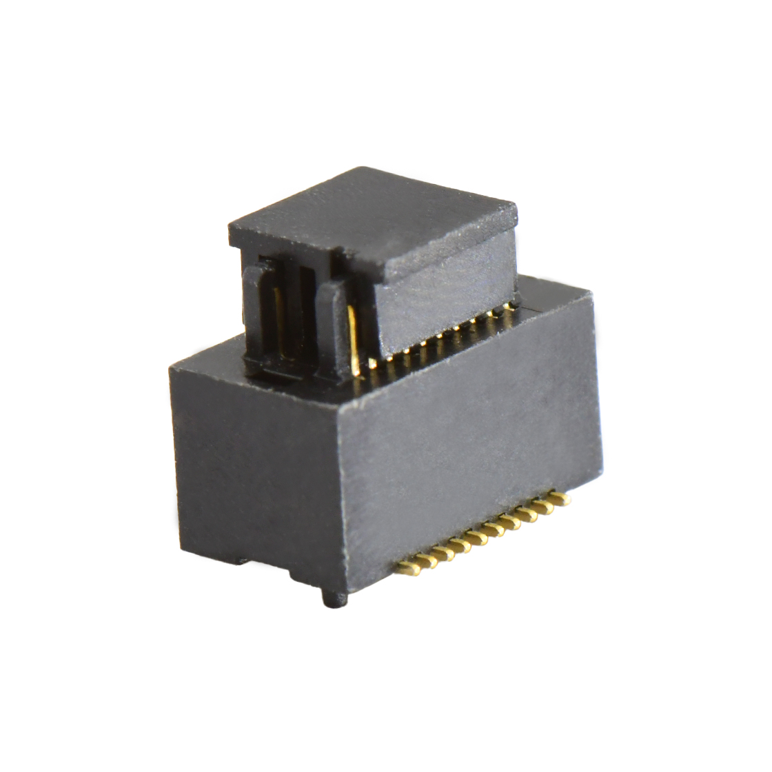 B0502板对板连接器Pitch 0.5 H4.0mm双槽双排 SMT型公座 20Pin黑色 Gold flash