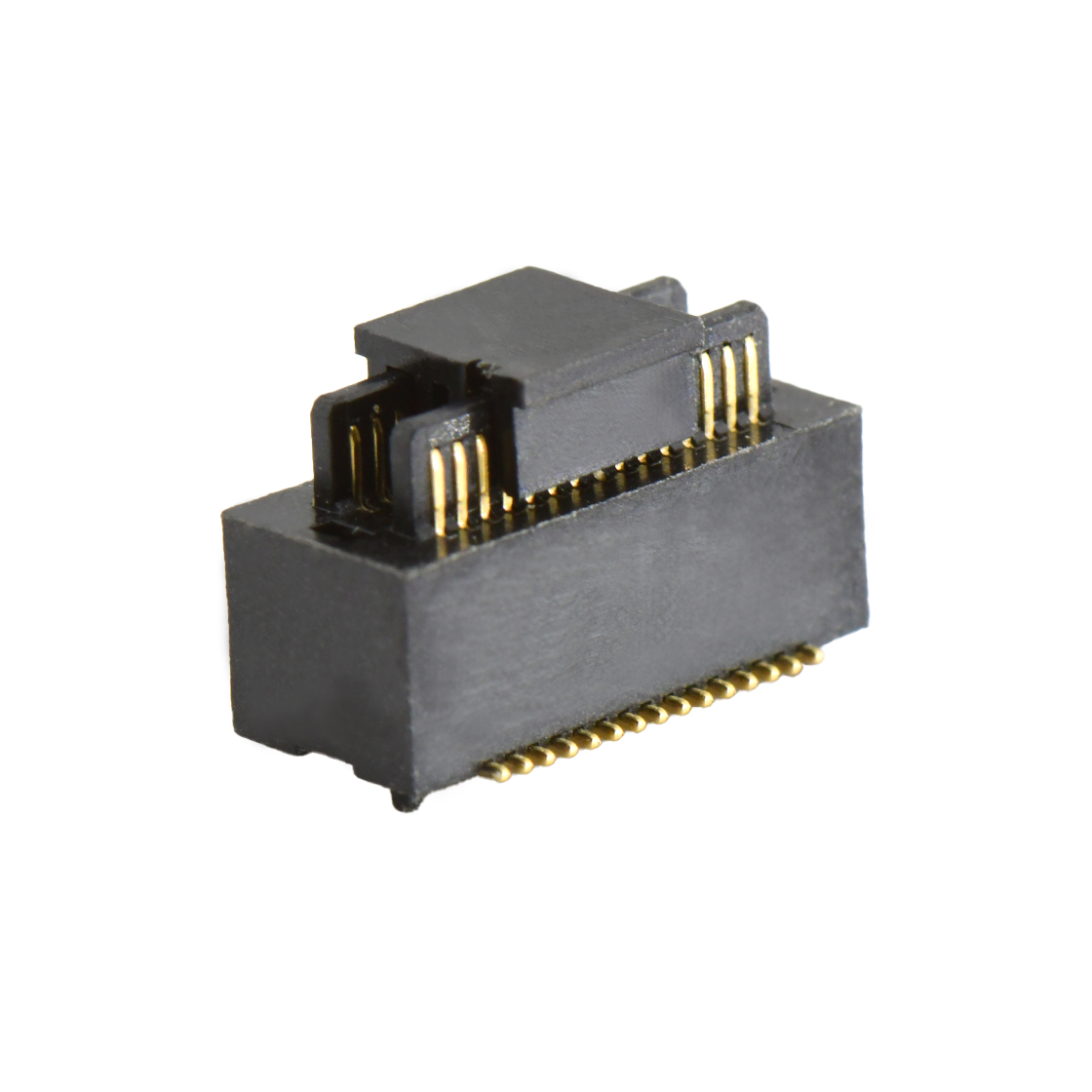 B0502板对板连接器Pitch 0.5 H4.0mm双槽双排 SMT型公座 30Pin黑色 Gold flash