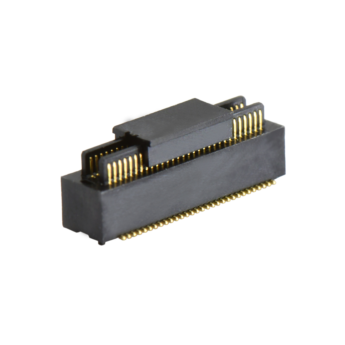 B0502板对板连接器Pitch 0.5 H4.0mm双槽双排 SMT型公座 60Pin黑色 Gold flash