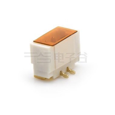 Pitch 0.80mm 单排180°立贴 Wafer 2Pin 本色 镀全金G/F