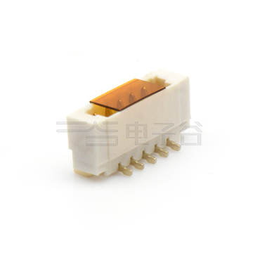 Pitch 0.80mm 单排180°立贴 Wafer 5Pin 本色 镀全金G/F