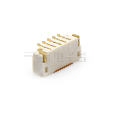 Pitch 0.80mm 单排180°立贴 Wafer 6Pin 本色 镀全金G/F