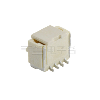 Pitch 1.00mm 180° 单排立贴带锁扣 Wafer 4Pin 本色 镀雾锡卷装吸取盖方向一致