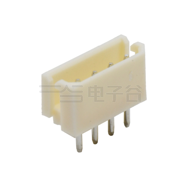 Pitch 2.50mm 单排180°DIP型 Wafer 4P 米黄色 镀亮锡