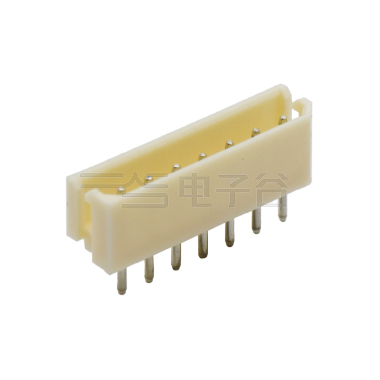 Pitch 2.50mm 单排180°DIP型 Wafer 7P 米黄色 镀亮锡