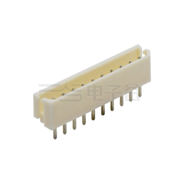 Pitch 2.50mm 单排180°DIP型 Wafer 10P 米黄色 镀亮锡