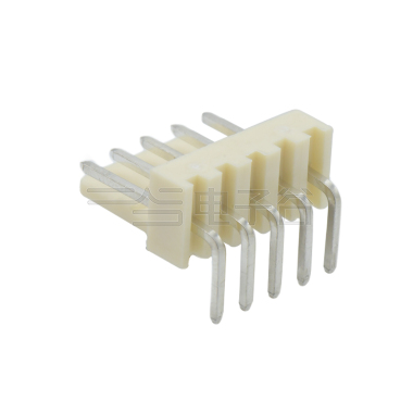 Pitch 2.54mm 单排90°卧插全靠背高弯 Wafer 5pin 本色 镀亮锡