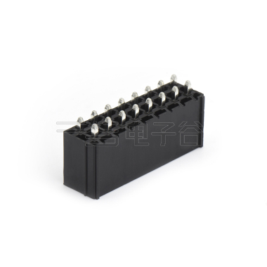 Pitch 4.2mm 双排 180°DIP Wafer 实心针 2X8Pin PA66,94V-0 黑色 亮锡