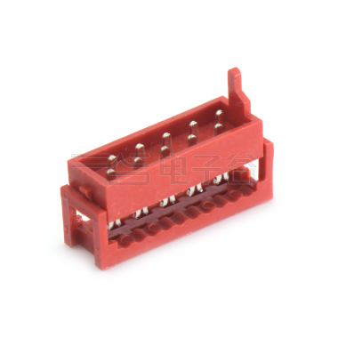 Pitch 1.27mm 180° 双排 DIP IDC母座 2X05Pin 红色 镀亮锡