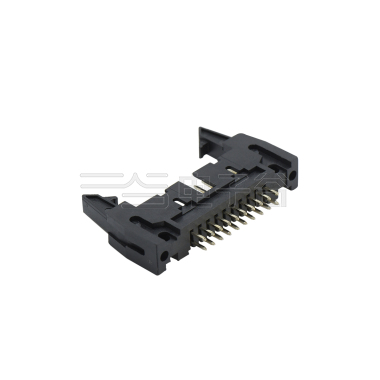 Pitch 2.54mm 180° 双排 DIP 牛角 PC:3.60MM 2X10Pin 黑色 镀全金G/F
