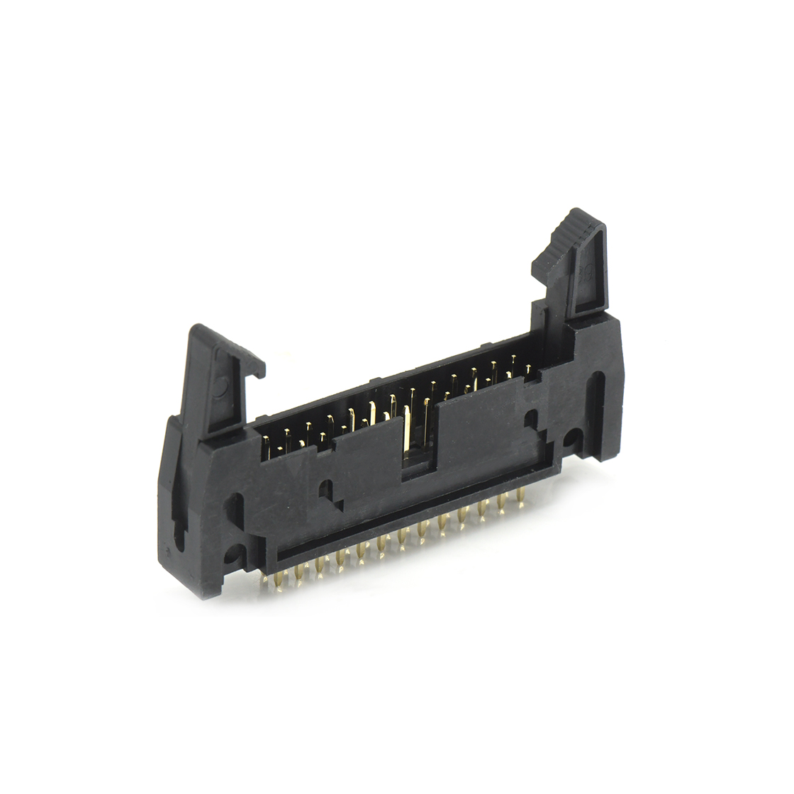 EJ2553 牛角连接器 Pitch 2.54mm 180° 双排 DIP 牛角 PC:3.10MM 2X13P 黑色 镀全金G/F