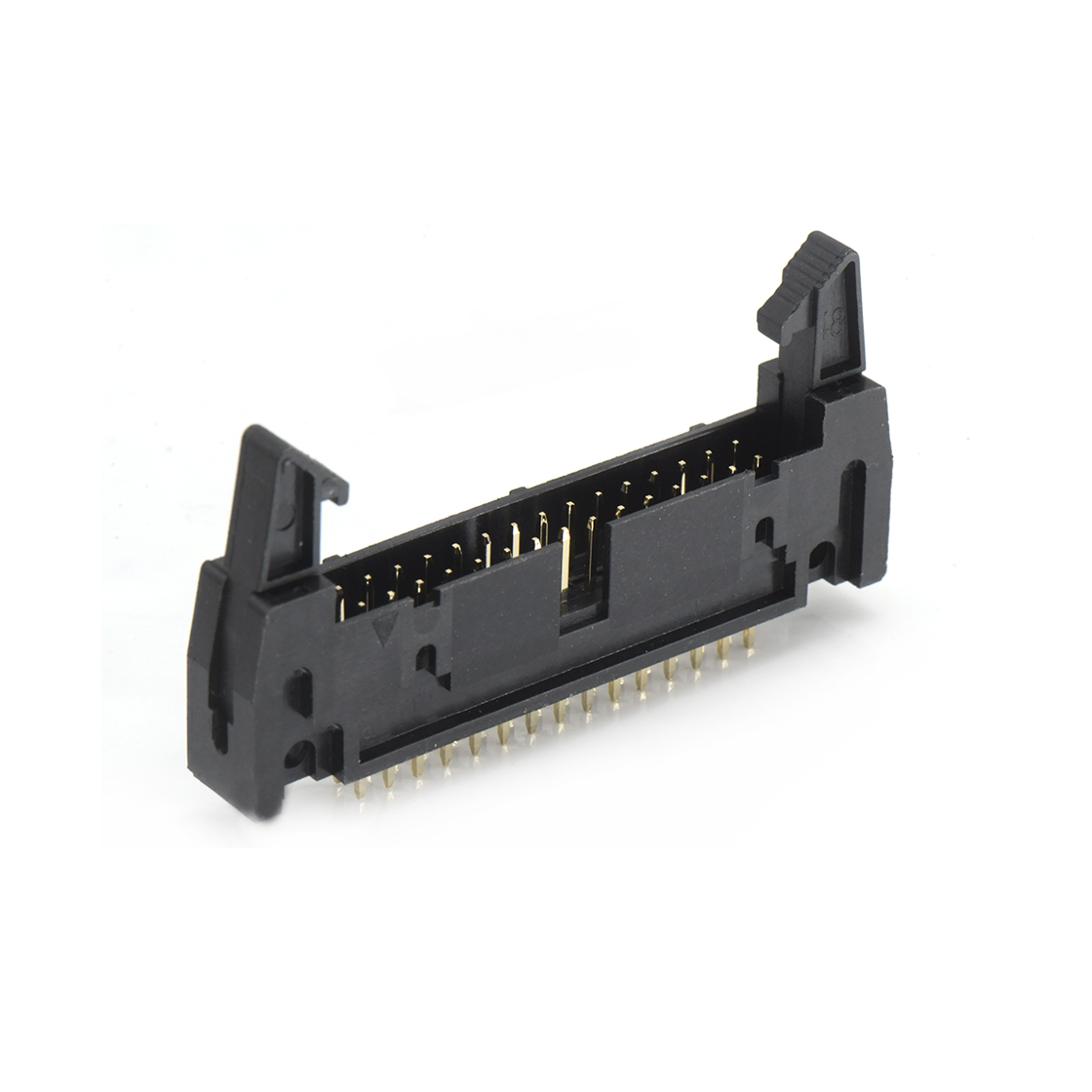 EJ2553 牛角连接器 Pitch 2.54mm 180° 双排 DIP 牛角 PC:3.10MM 2X15P 黑色 镀全金G/F